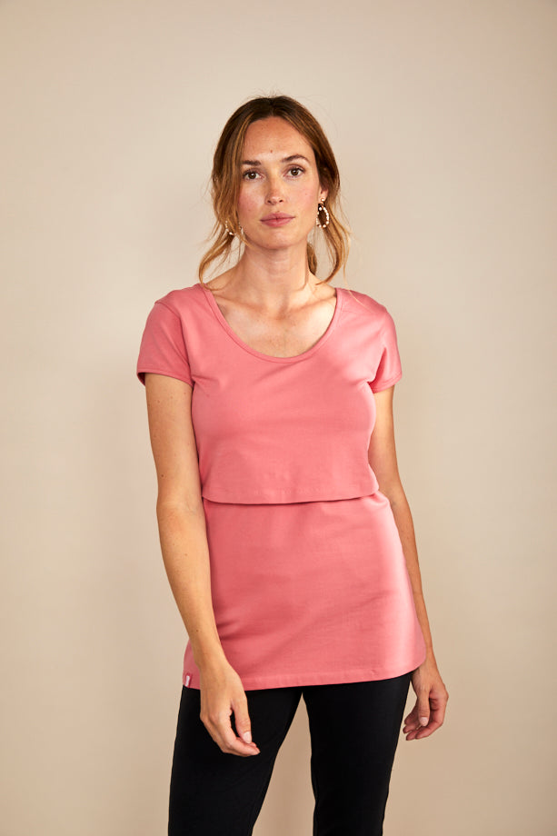 Bshirt Nursing Short Sleeve T-shirt in Desert Rose