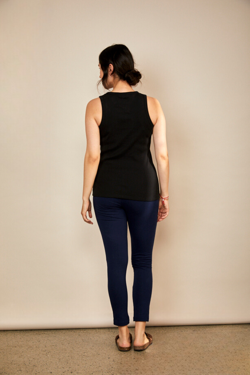 Bshirt Women's Rib Racer Vest in Black