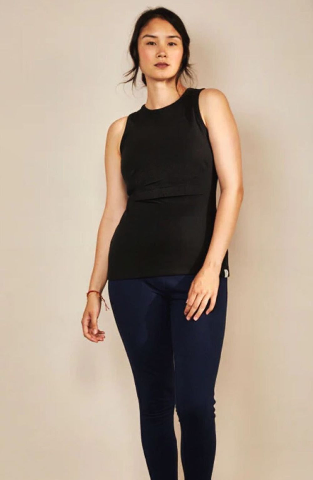 Bshirt Nursing Rib Racer Vest in Black