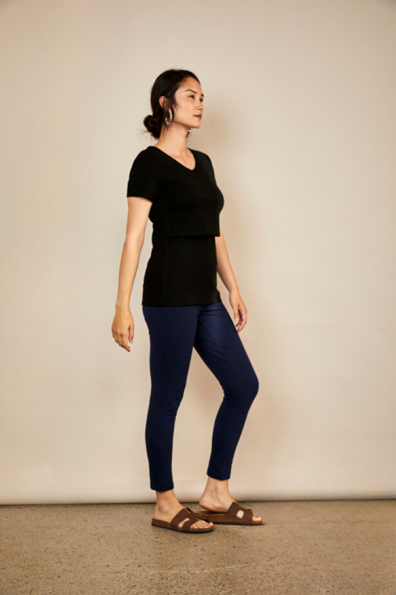 Bshirt Nursing V Neck T-shirt in Black