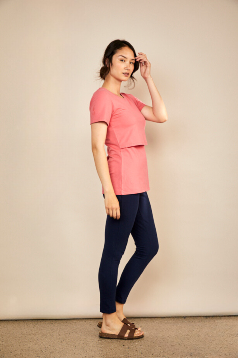 Bshirt Nursing Crew Neck T-shirt in Rose
