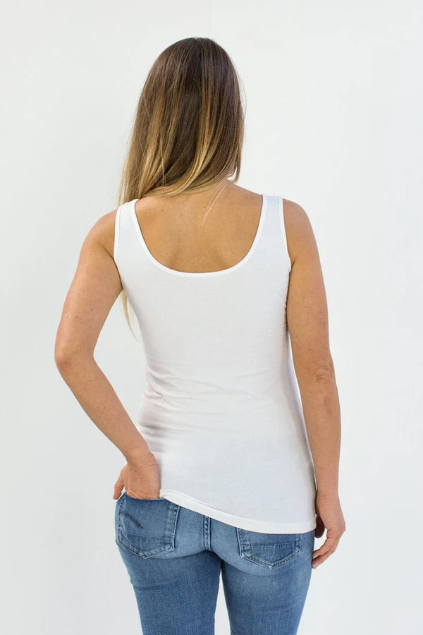 Bshirt Nursing Vest (with lace) in White