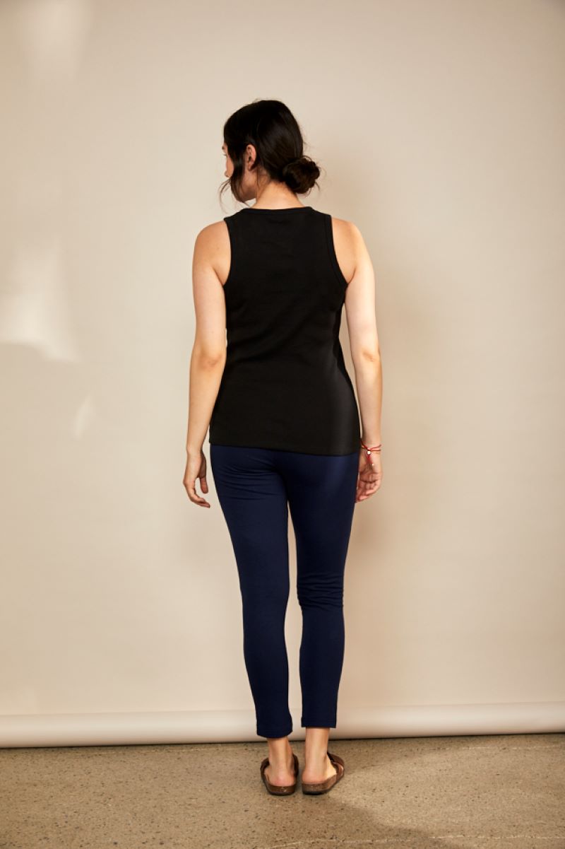 Bshirt Nursing Rib Racer Vest in Black